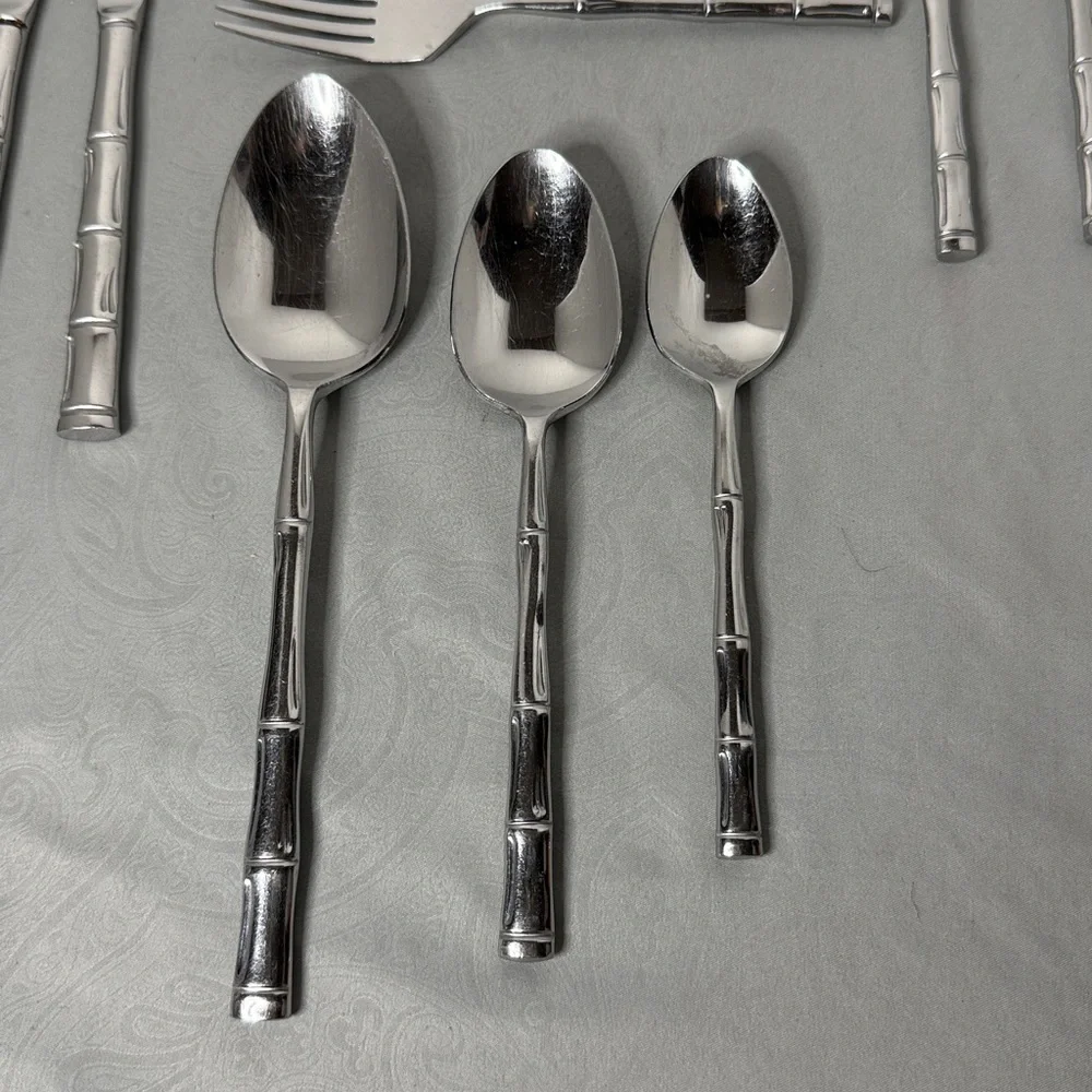 Reed & Barton Rebacraft Regal Bamboo Stainless Flatware 11 Pieces Japan